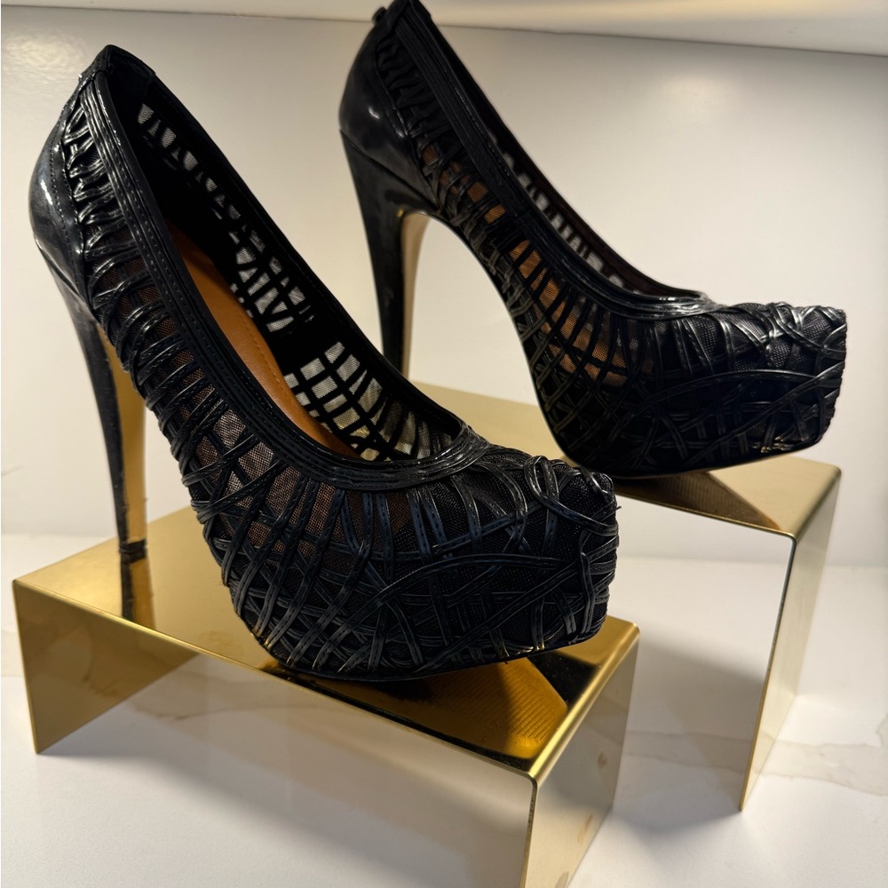 Sleek Black Platform Stiletto Heels